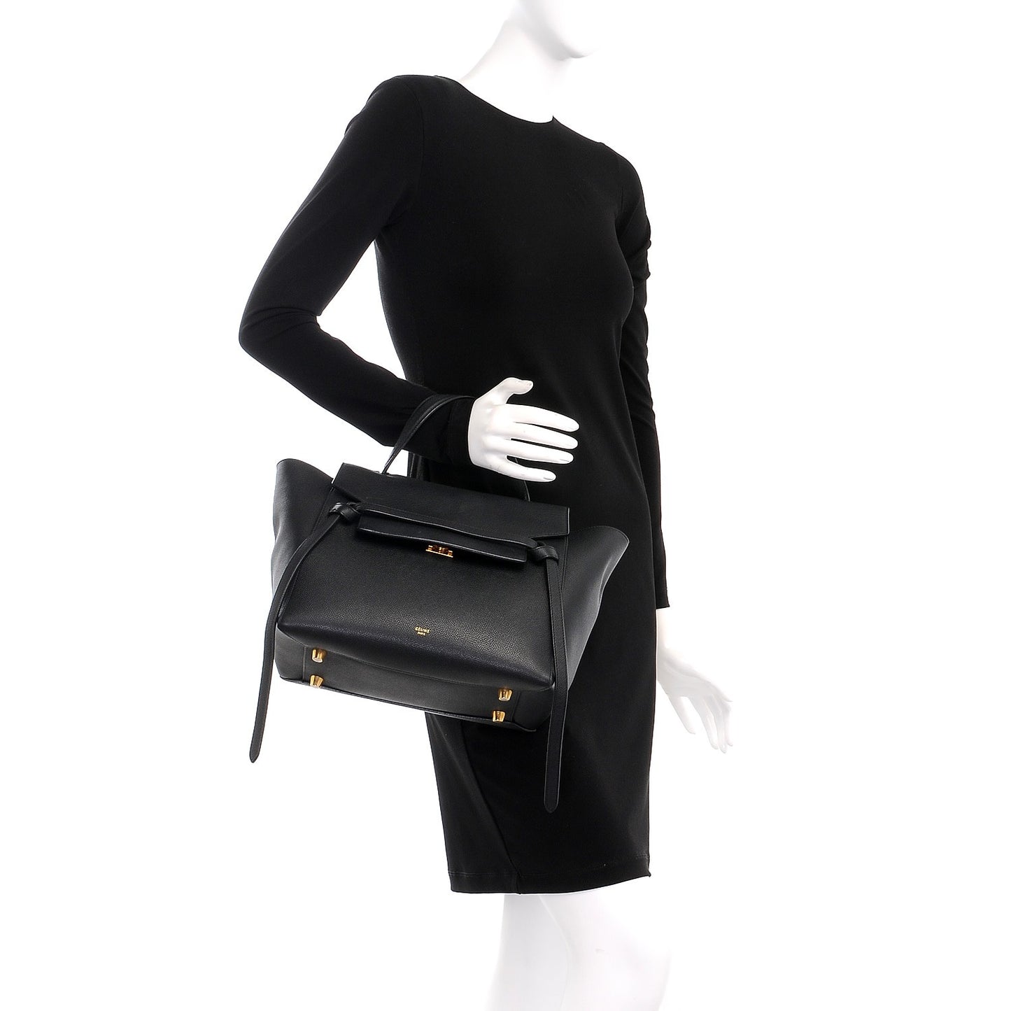 Grained Calfskin Mini Belt Bag Black