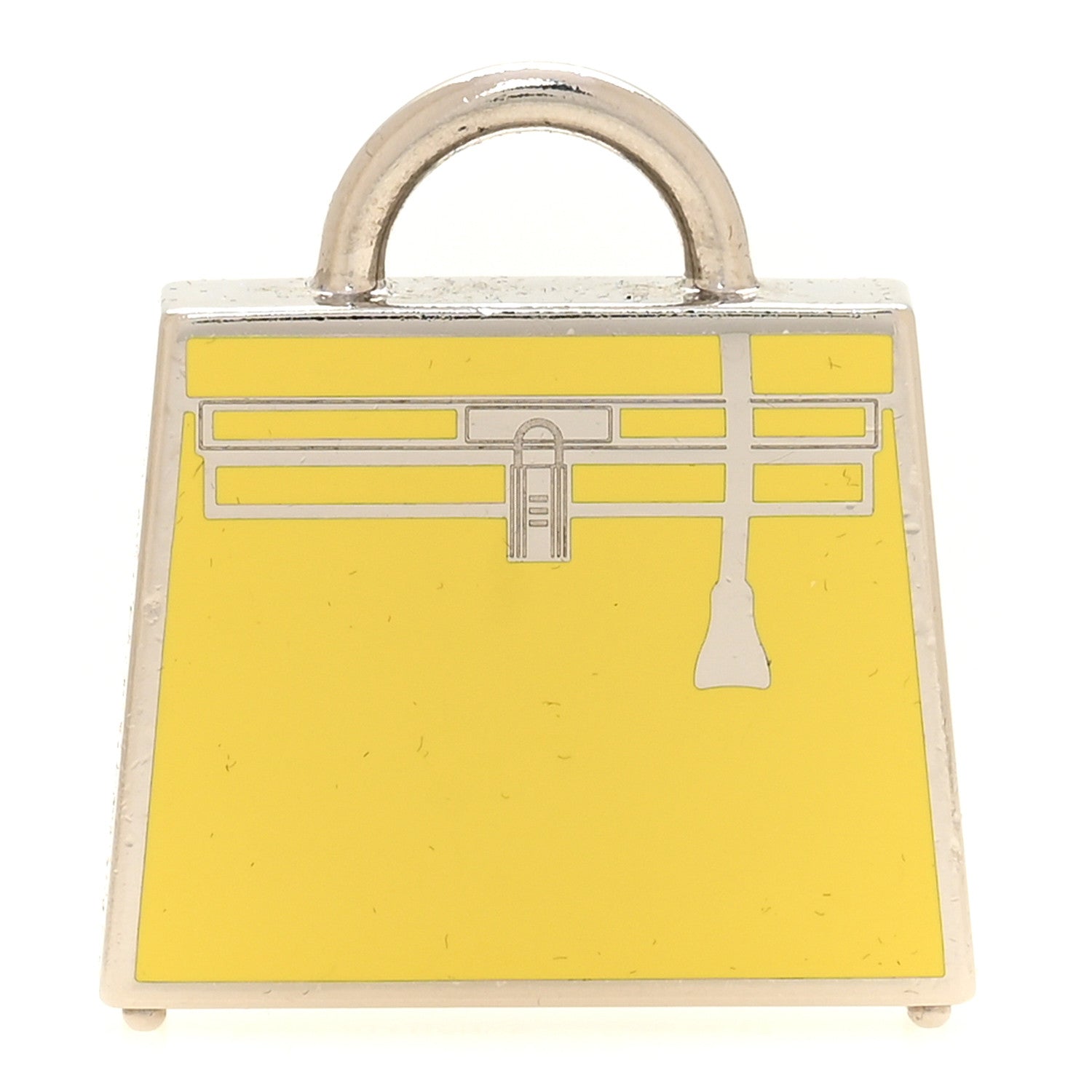 Hermes Metal Lacquered Permabrass Kelly Curiosite Charm Lime 1 of 5
