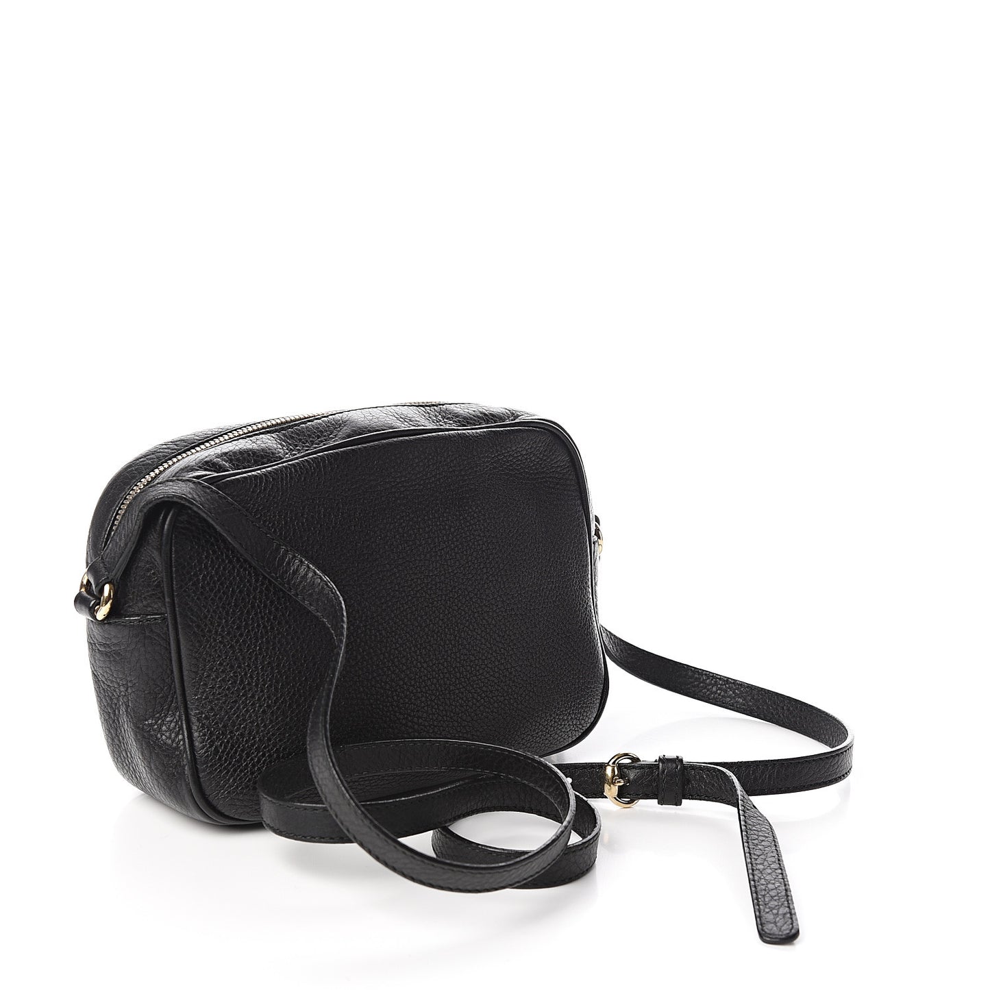 Pebbled Calfskin Small Soho Disco Bag Black