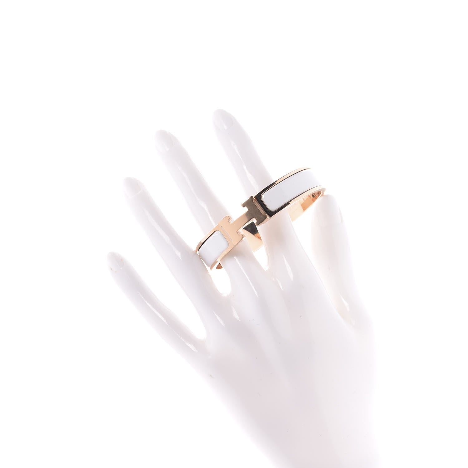 Hermes Enamel Narrow Clic Clac H Bracelet PM White 2 of 5