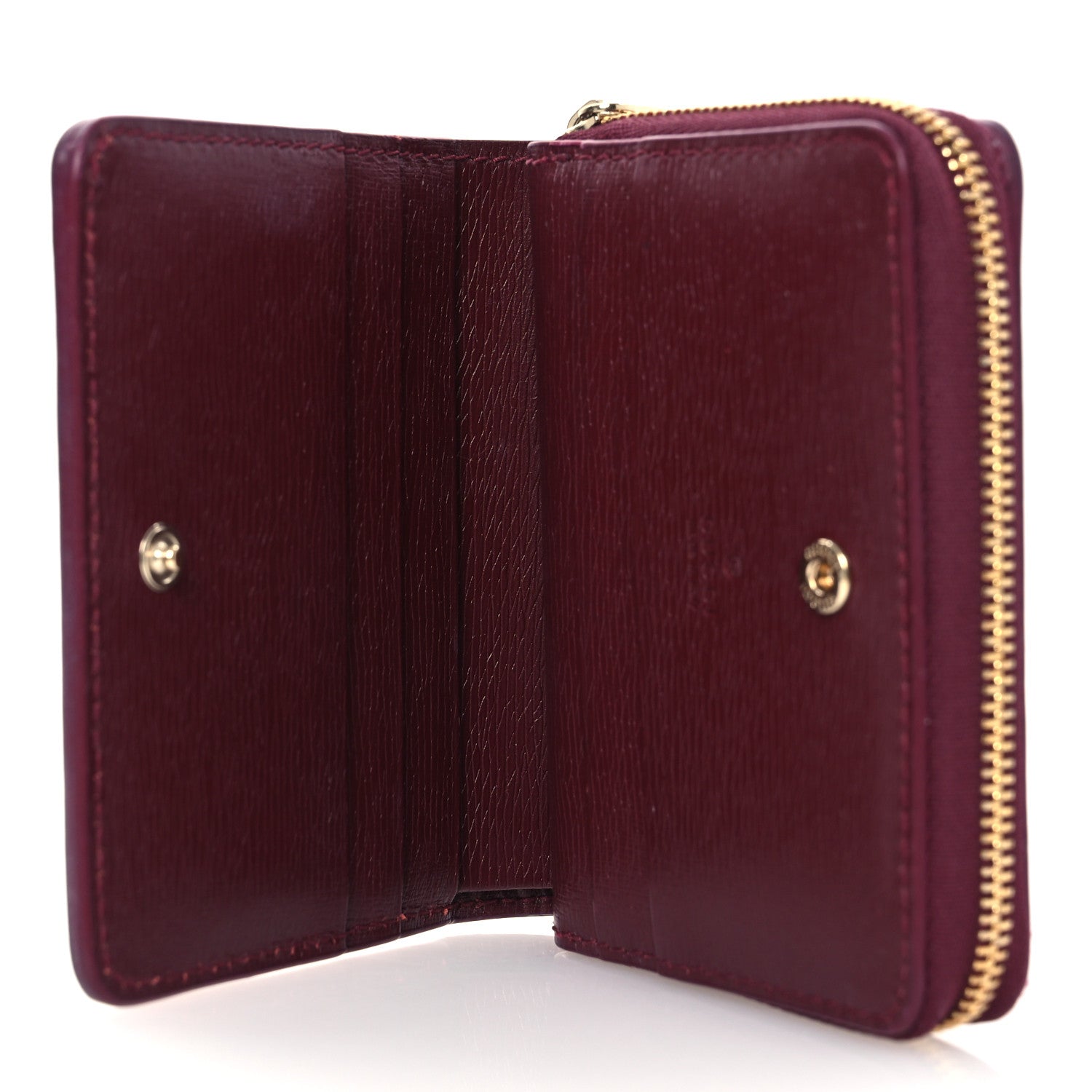Gucci Textured Calfskin Script Logo Mini Wallet Rosso Ancora 5 of 12