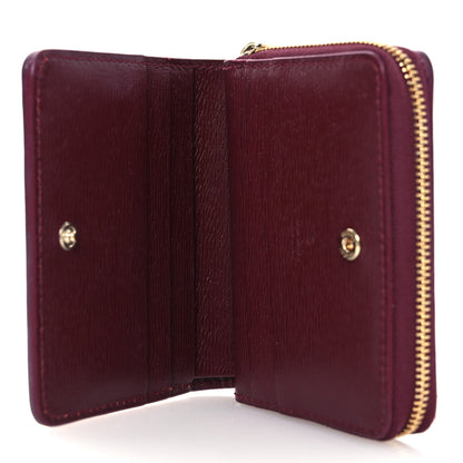 Gucci Textured Calfskin Script Logo Mini Wallet Rosso Ancora 5 of 12