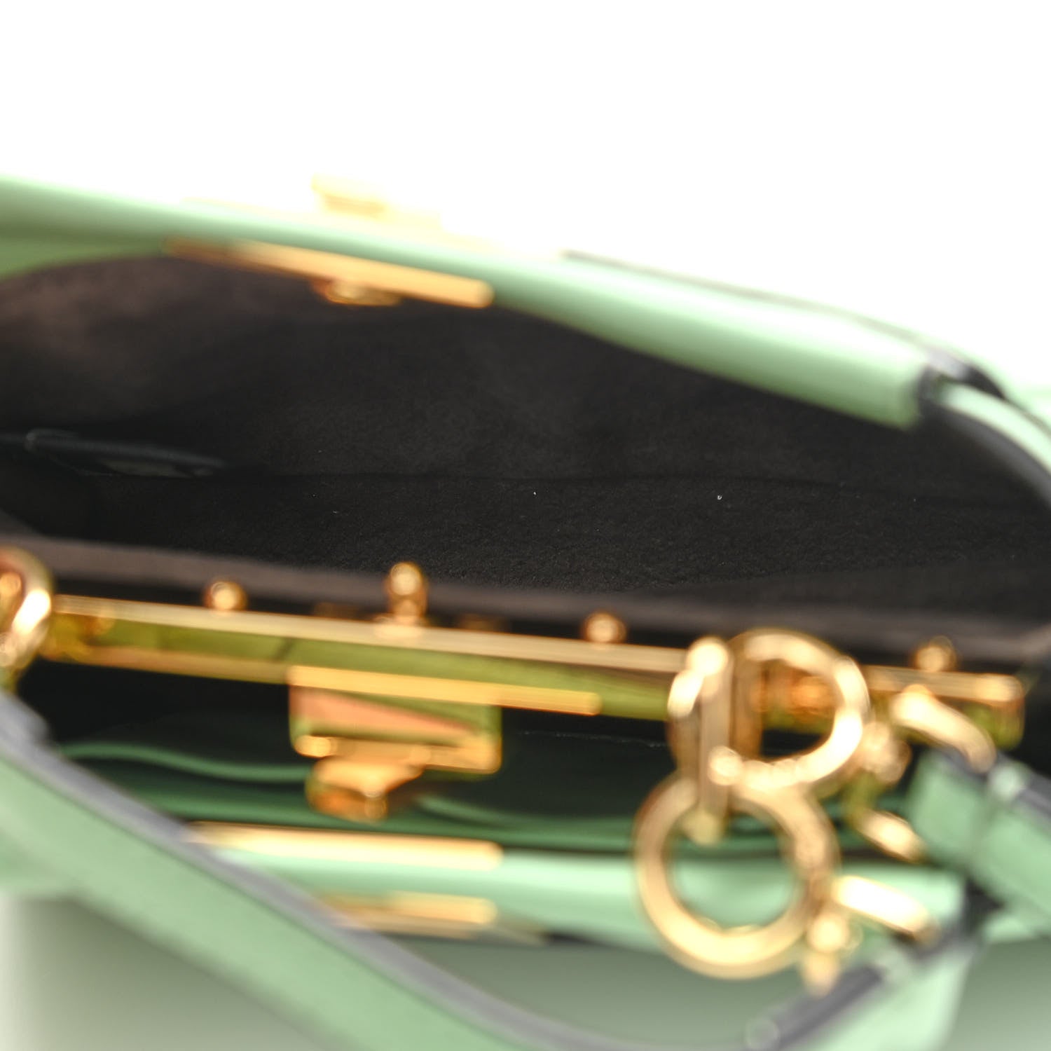 Fendi Shiny Nappa Micro Peekaboo Iconic Satchel Verde Acqua 5 of 11