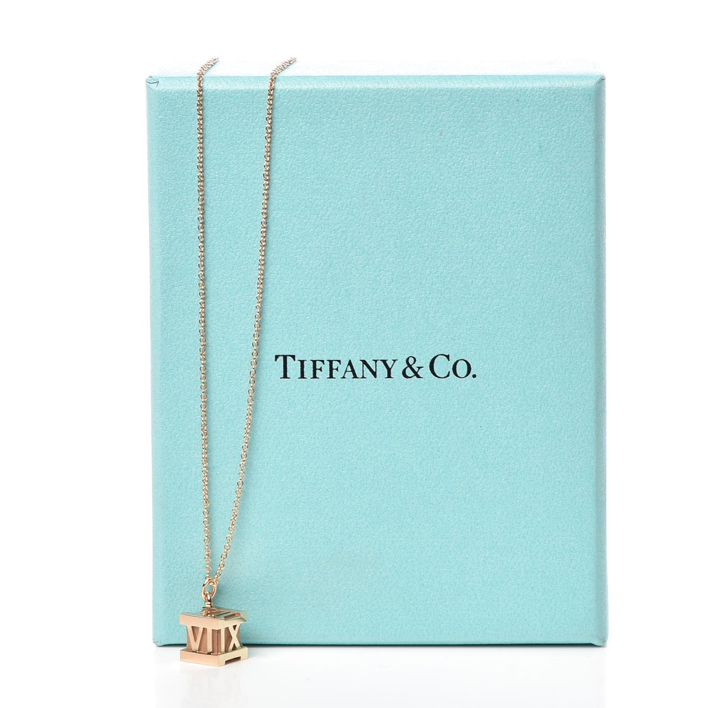 18K Rose Gold Atlas Cube Pendant Necklace