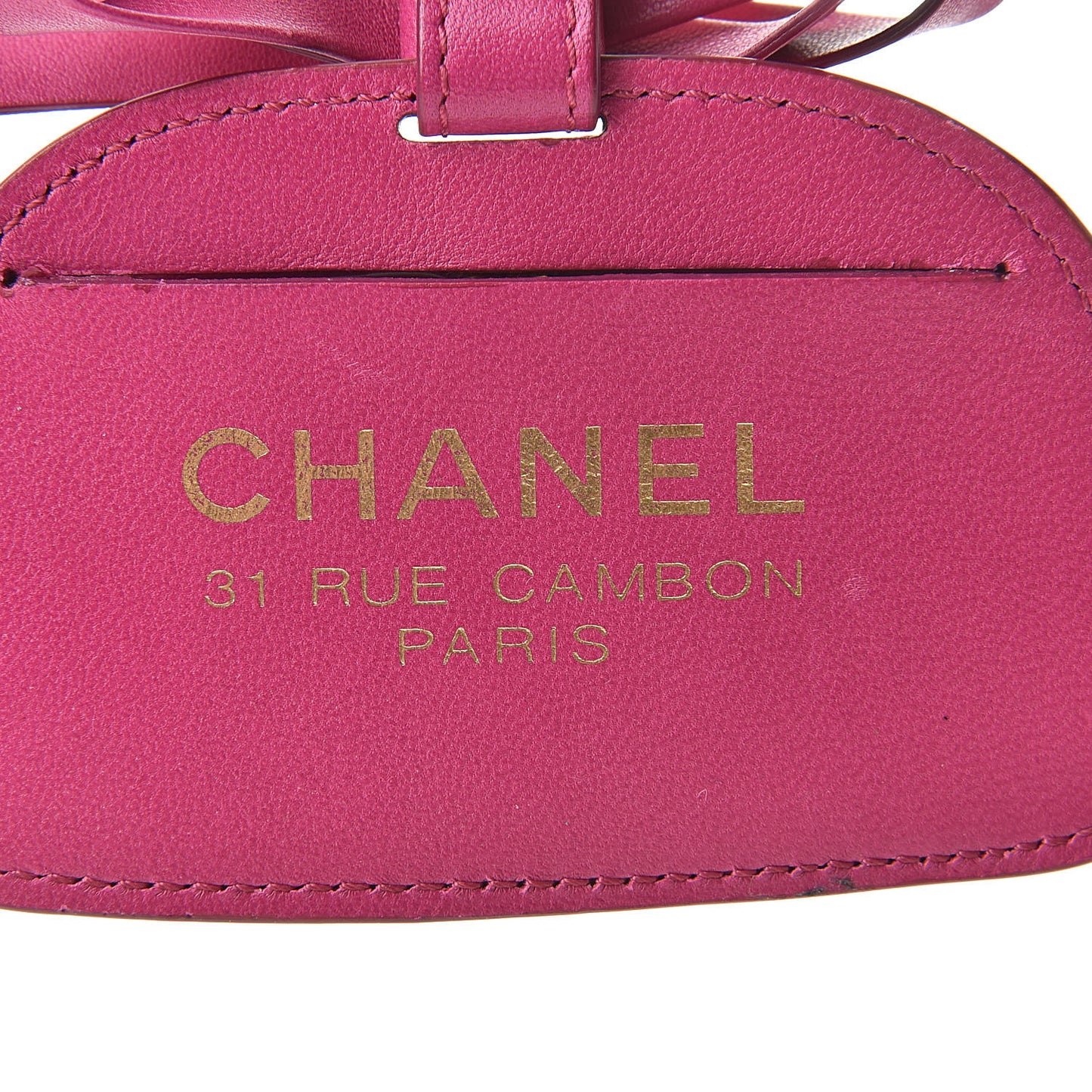 Lambskin Luggage Tag Pink