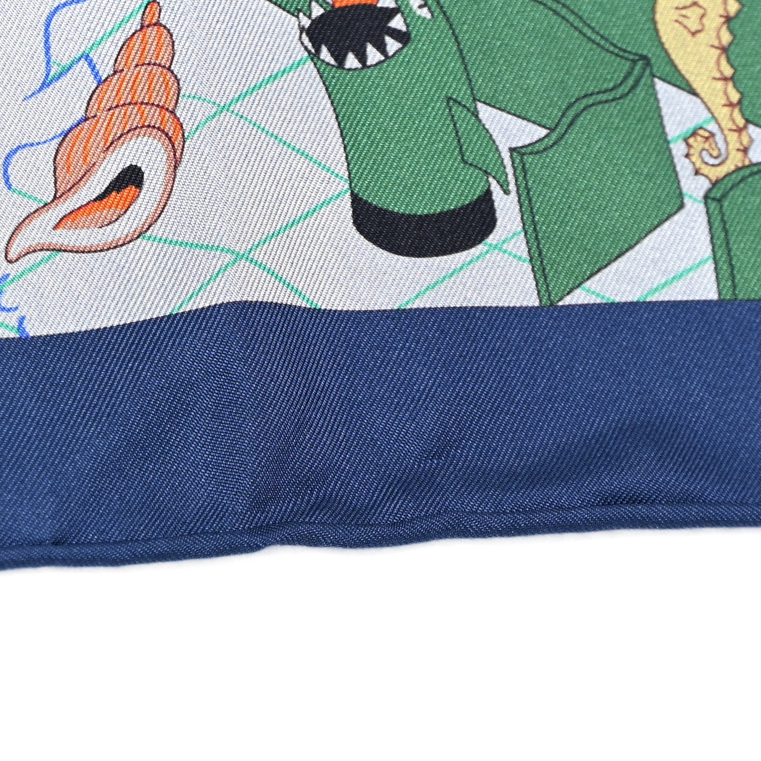 Hermes Silk Splash Park Double Face Scarf 90 Marine Vert Multicolore 5 of 14