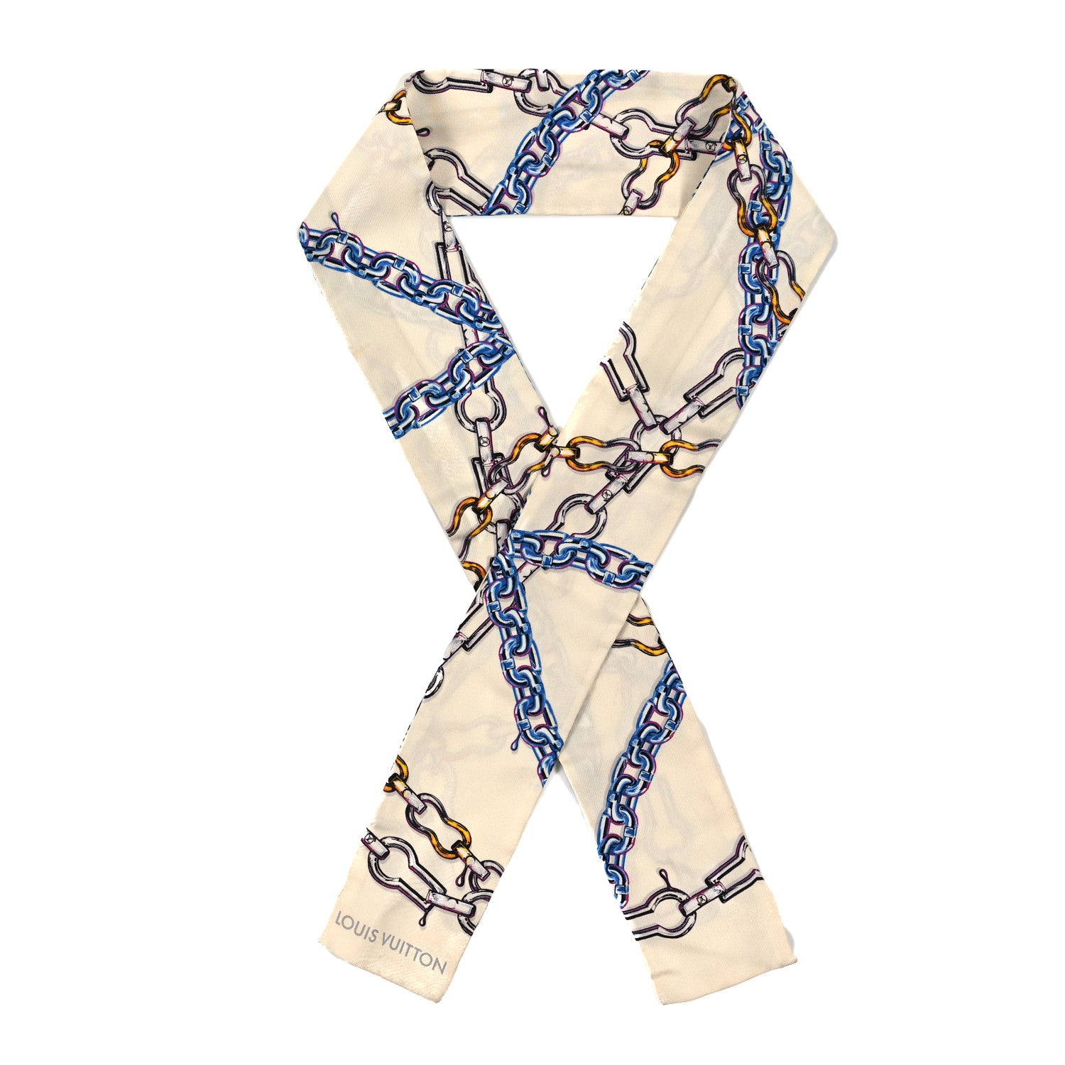 Louis Vuitton Silk Monogram Chain Bandeau White 1 of 3