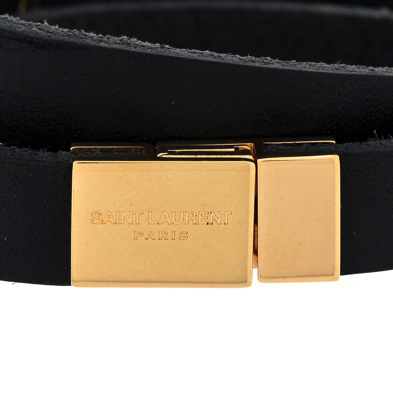 Saint Laurent Calfskin Opyum Double Wrap Bracelet Black 4 of 4