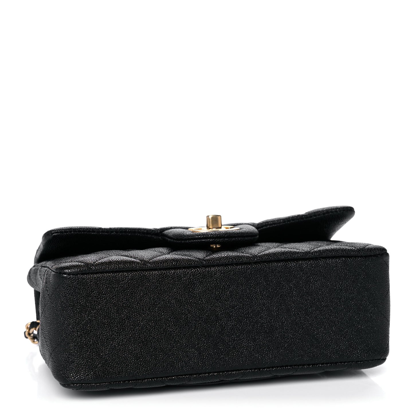 Caviar Quilted Mini Top Handle Rectangular Flap Black