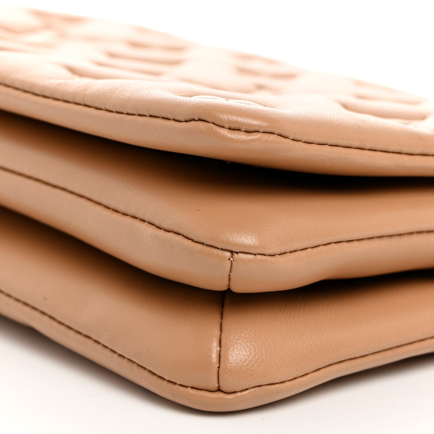 Louis Vuitton Lambskin Embossed Monogram Pochette Coussin Camel 9 of 10
