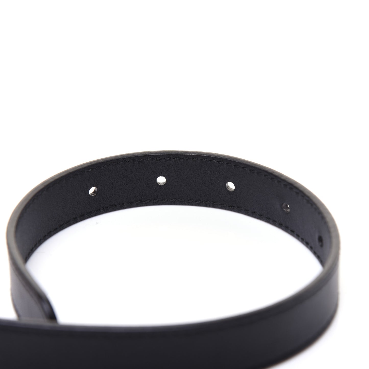 Moon Calfskin Pearl Double G 20mm Belt 80 32 Black Cream