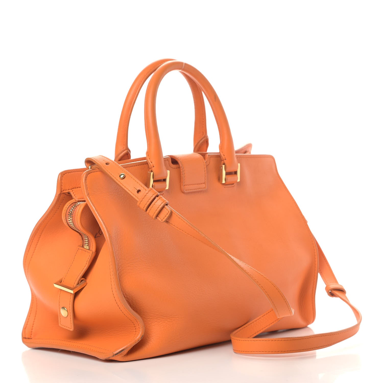 Saint Laurent Calfskin Small Classic Y Cabas Mandarine 3 of 15