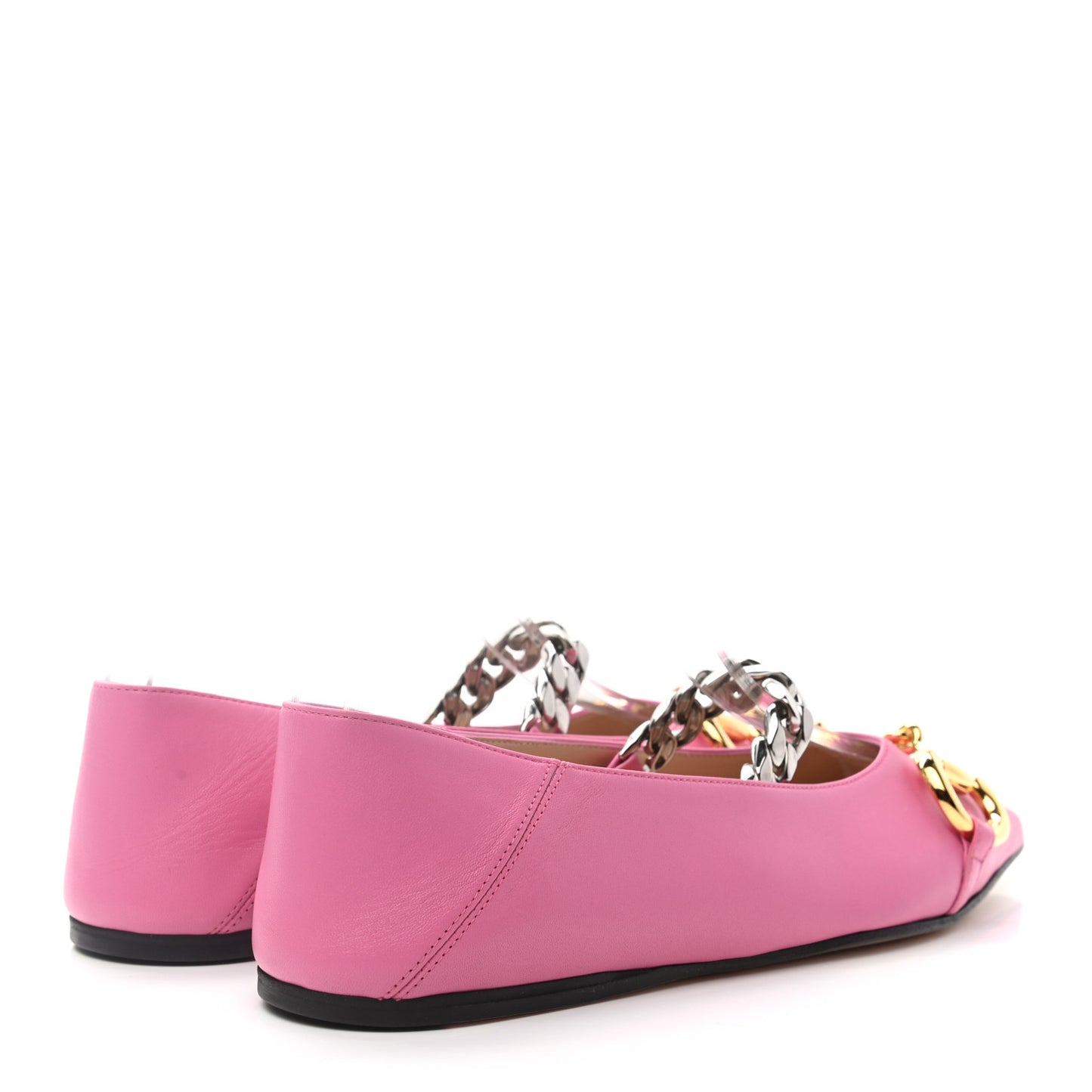 Nappa Charlotte Deva Horsebit Chain Embellished Flats 37 Pink Tropical Flower