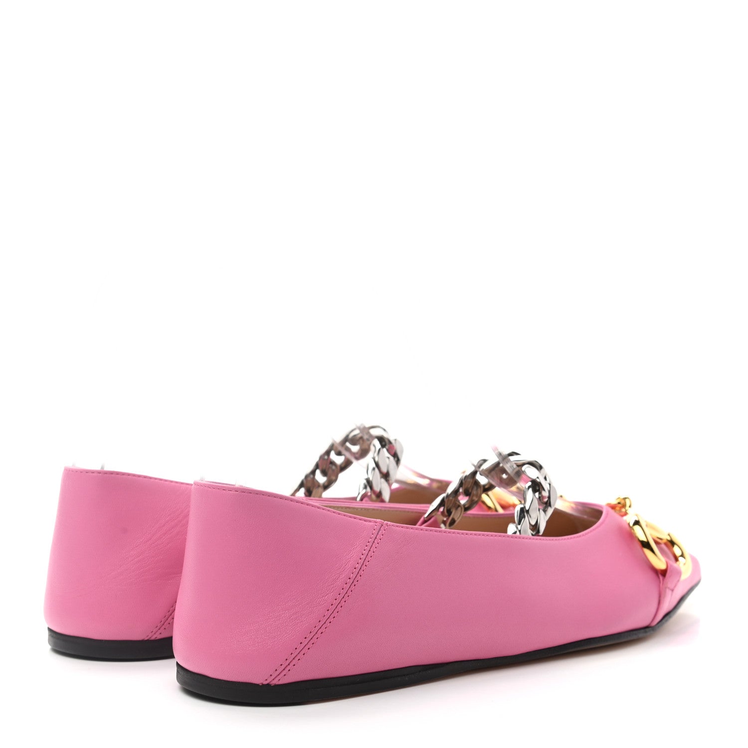 Gucci Nappa Charlotte Deva Horsebit Chain Embellished Flats 37 Pink Tropical Flower 4 of 10
