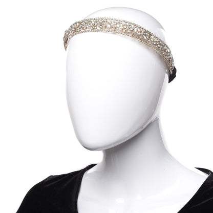 Chanel Crystal Camellia CC Headband Gold 2 of 5
