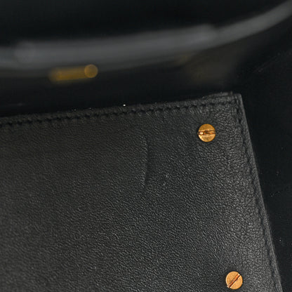 Salvatore Ferragamo Calfskin Trifolio Box Bag Black 10 of 13