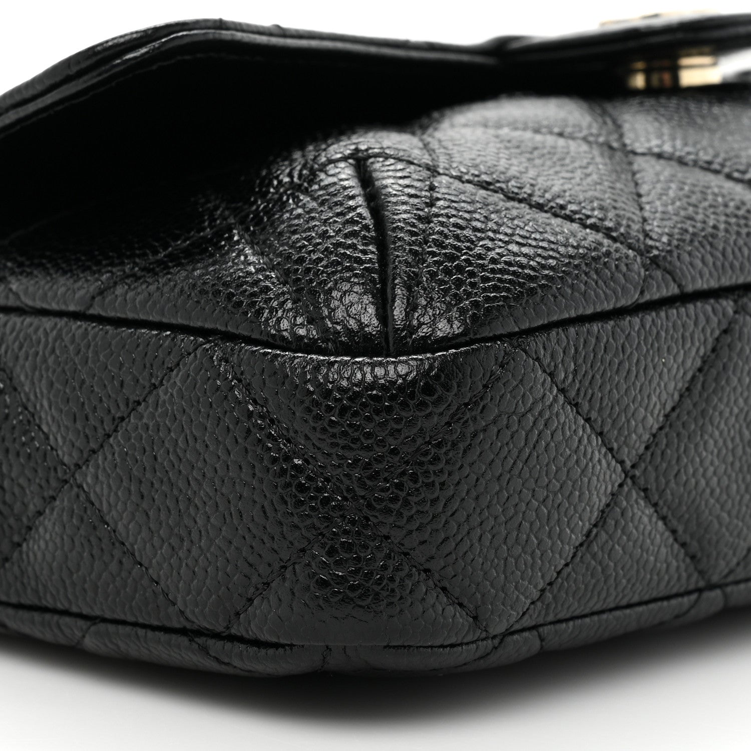 Chanel Caviar Fabric Quilted Foldable Tote With Chain Black Multicolor 14 of 15