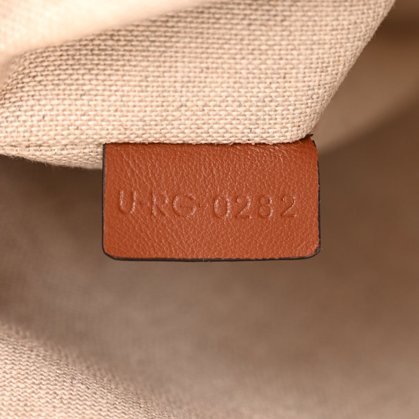 Canvas Smooth Calfskin Logo Bucket 16 Bag Khaki Beige Tan