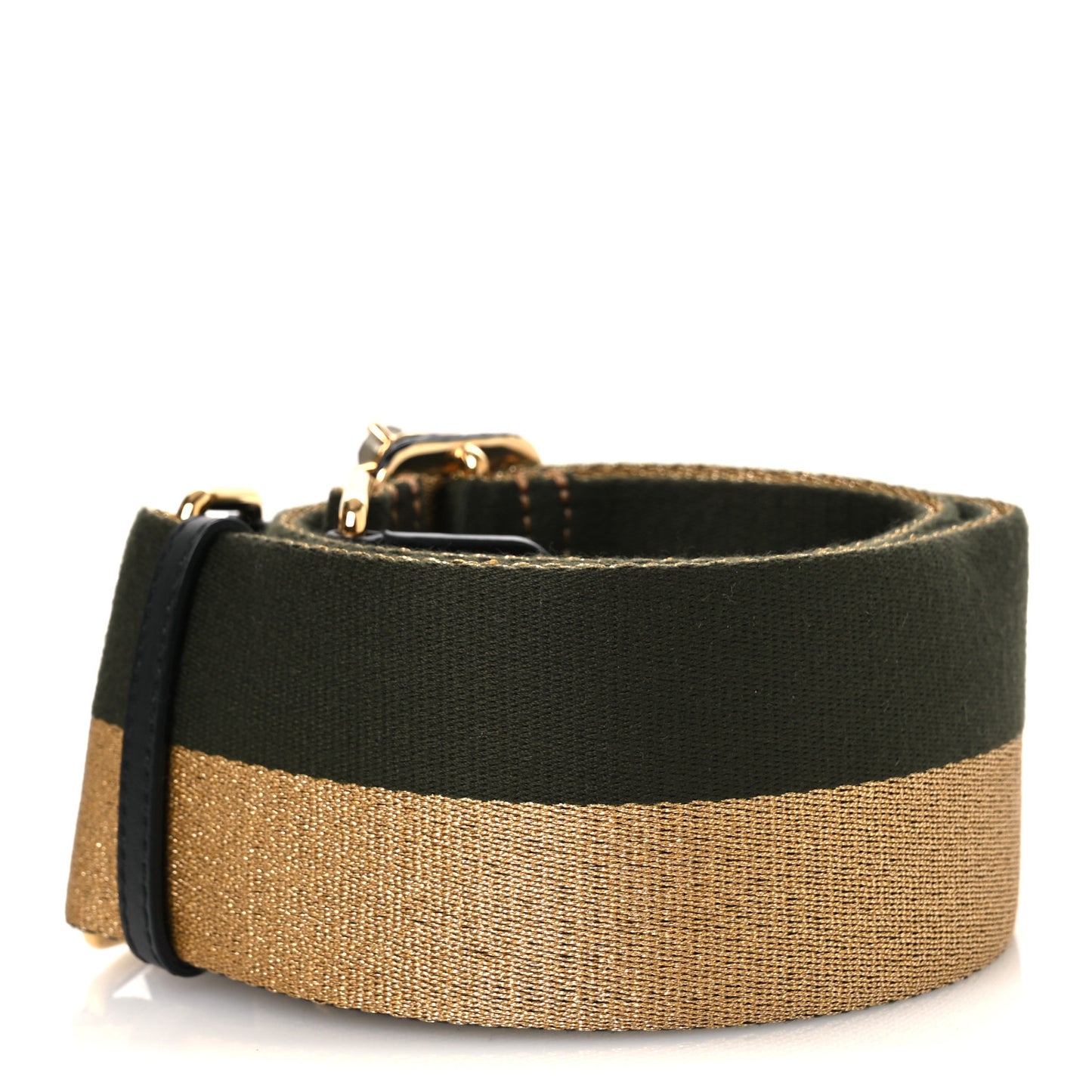 Ribbon Lurex Vitello Century Bi-Color Lines Adjustable Strap You Equatore Gold Lurex Black