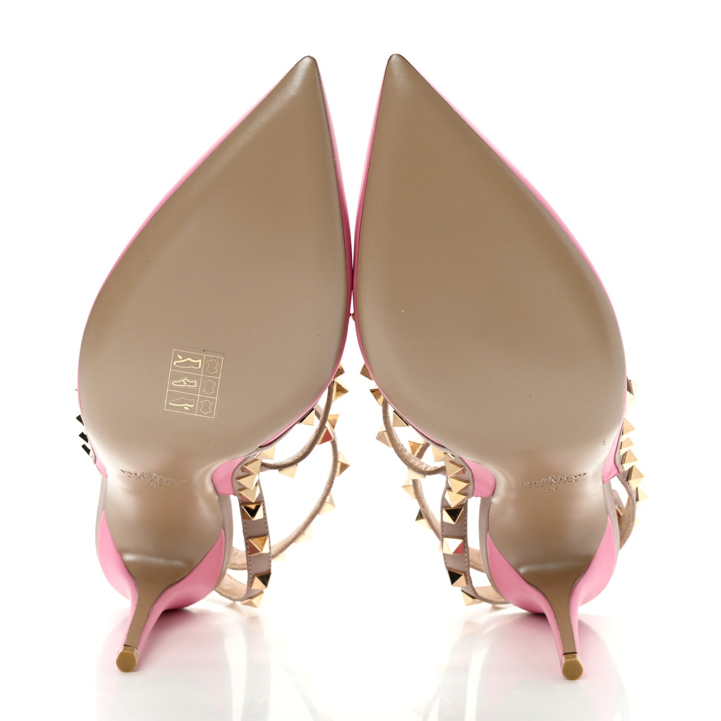 Calfskin Nappa Rockstud Ankle Strap 100mm Pumps 41 Pink Poudre