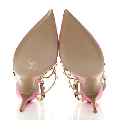 Valentino Garavani Calfskin Nappa Rockstud Ankle Strap 100mm Pumps 41 Pink Poudre 5 of 10