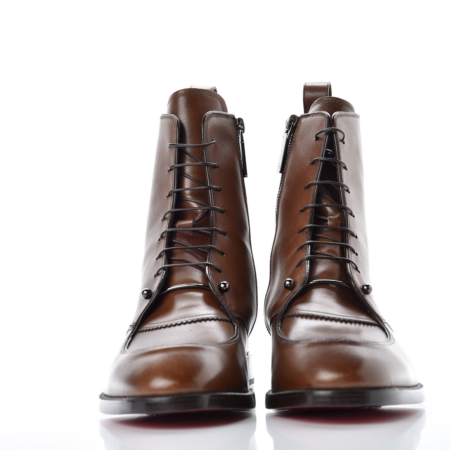 Christian Louboutin Patine Calfskin Mens Ajmone Flat Boots 41.5 Havane 2 of 9