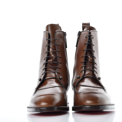Christian Louboutin Patine Calfskin Mens Ajmone Flat Boots 41.5 Havane 2 of 9