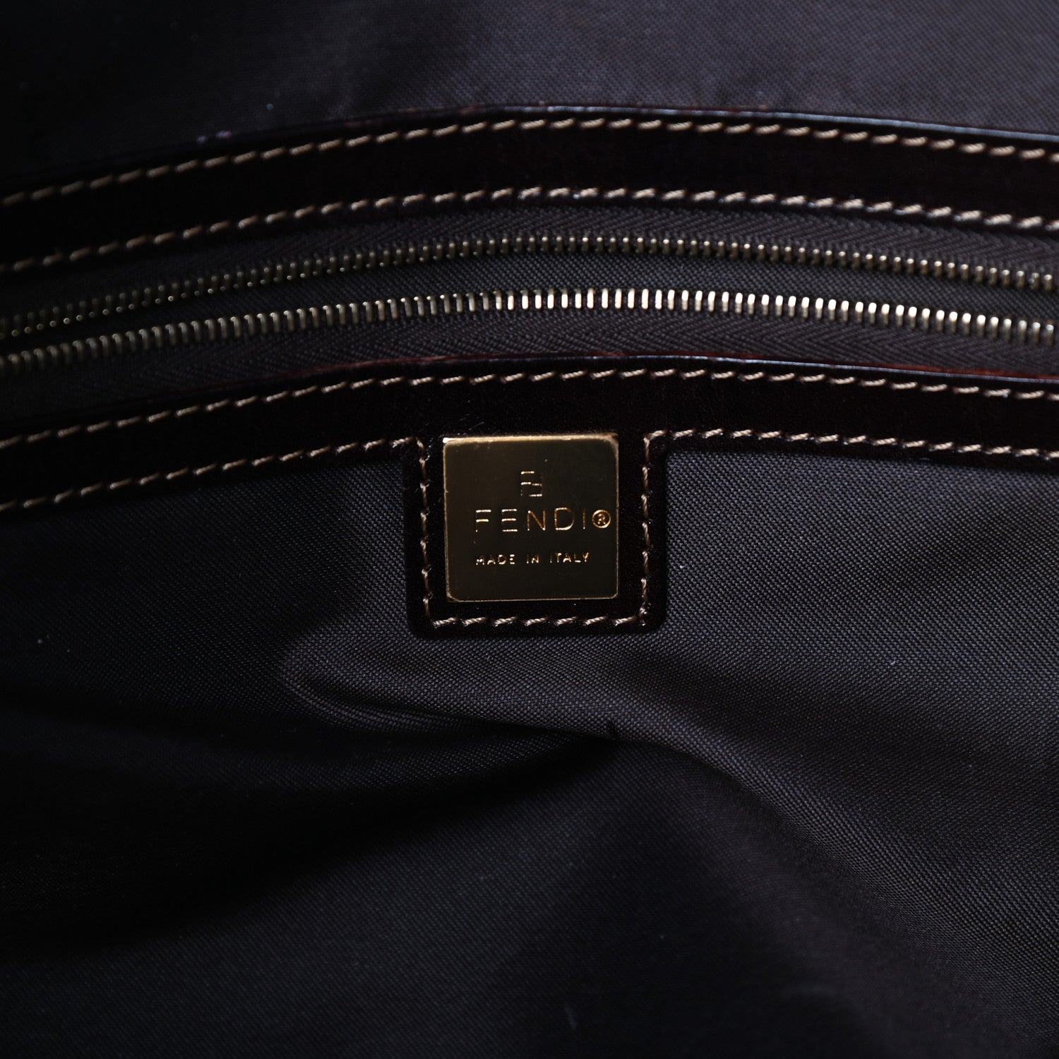 Fendi Vinyl Zucchino Tote Tobacco 6 of 9