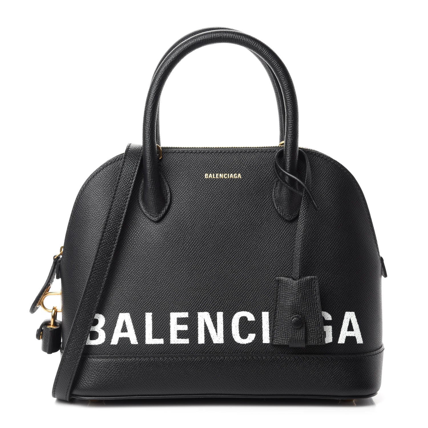 Balenciaga Signature Grained Calfskin Logo S Ville Top Handle Bag Black 1 of 10