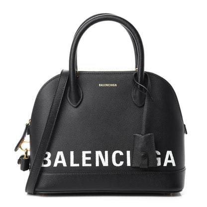 Balenciaga Signature Grained Calfskin Logo S Ville Top Handle Bag Black 1 of 10
