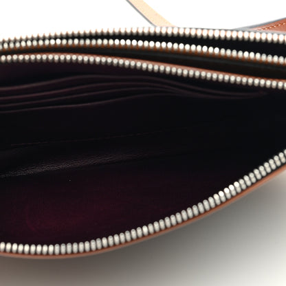 Loewe Calfskin Gate Double Zip Pouch Crossbody Black Brown 6 of 9