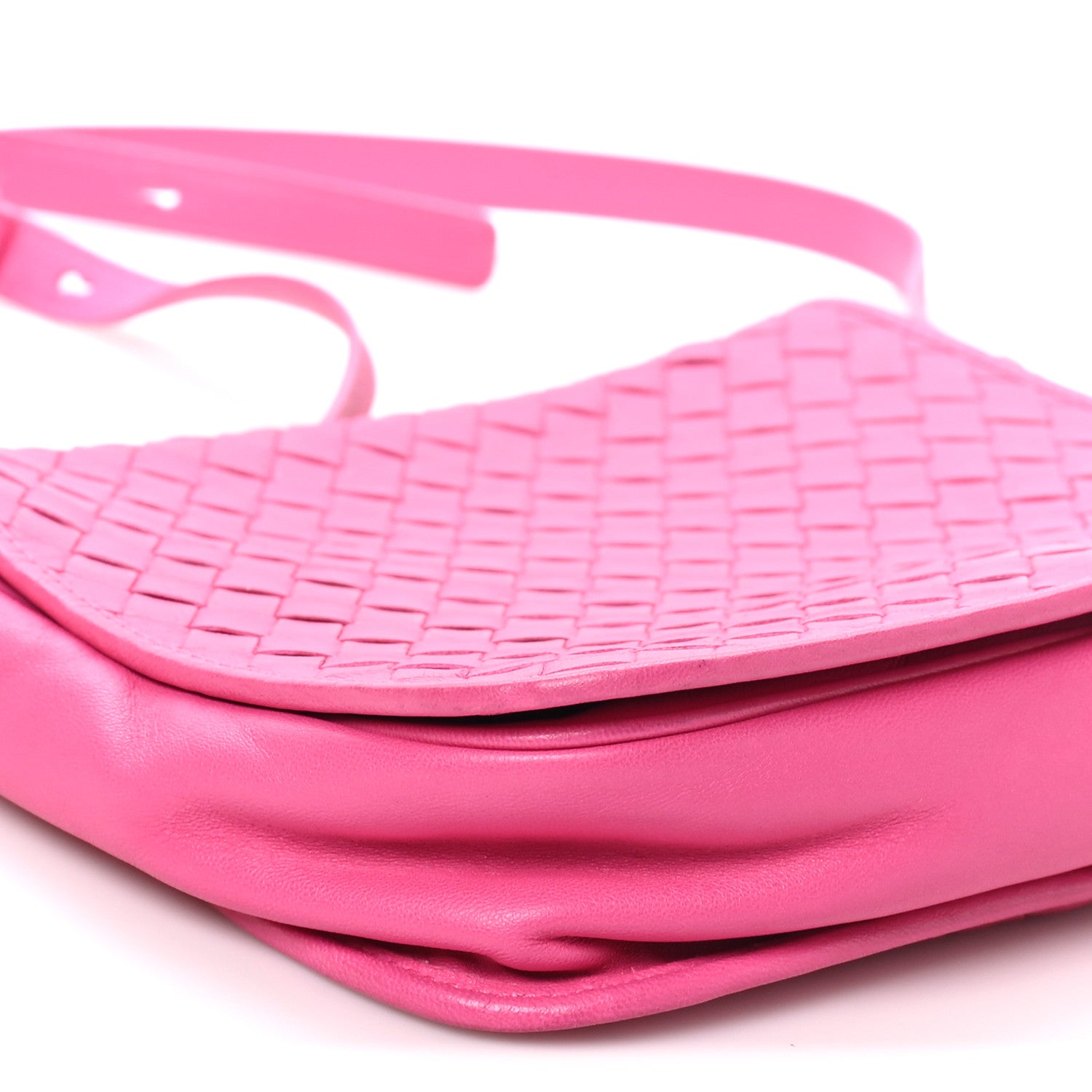 Bottega Veneta Nappa Intrecciato Crossbody Messenger Flap Fuchsia 8 of 10