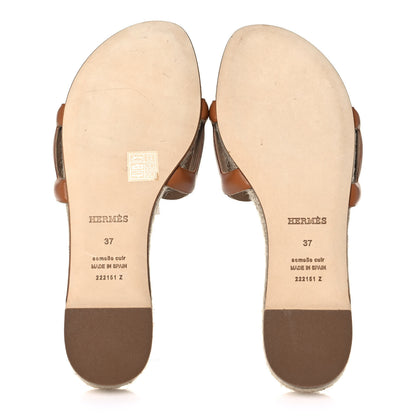 Hermes Nappa Famosa Espadrille Sandals 37 Naturel 5 of 8