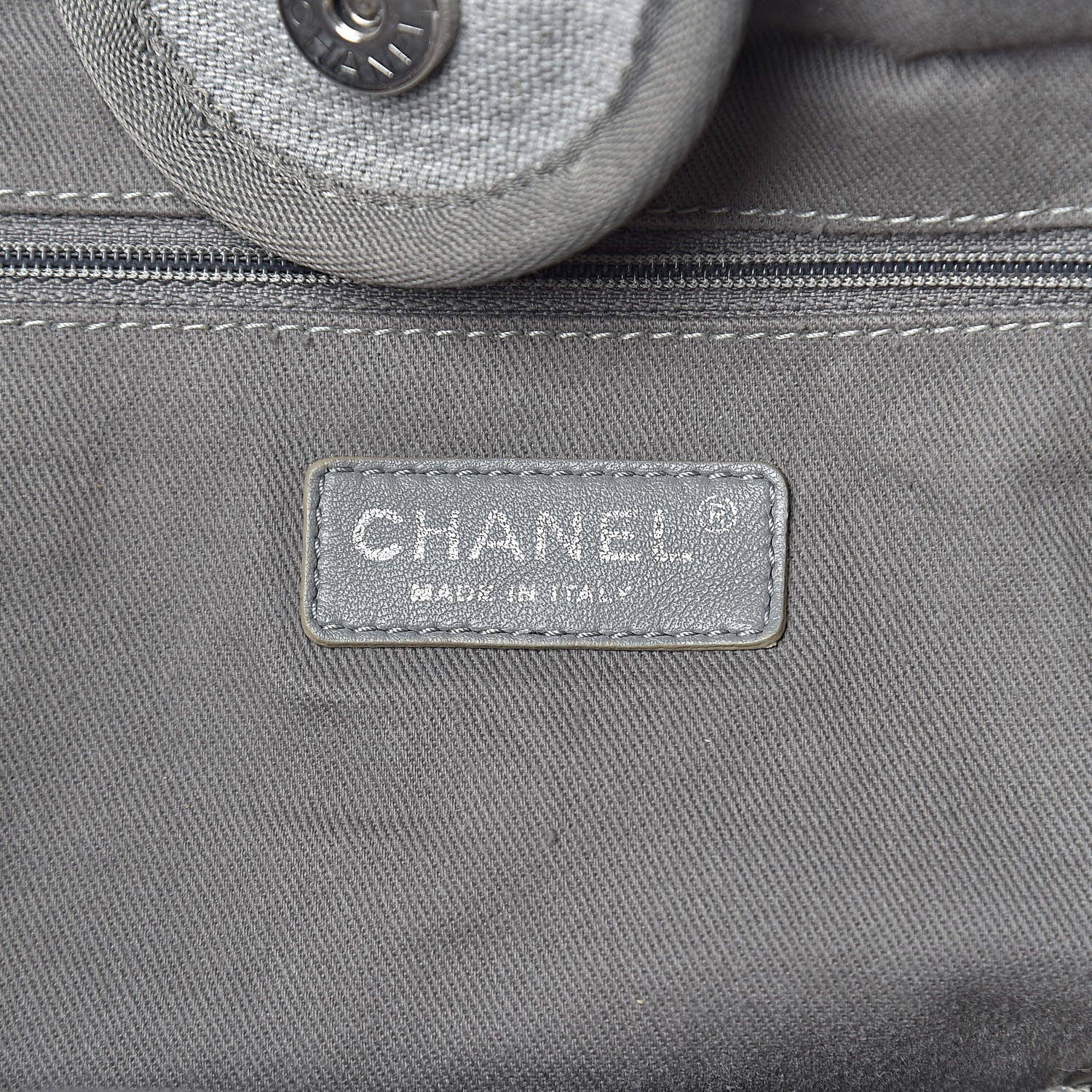 Chanel Canvas Large Deauville Tote Grey 6 of 16