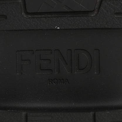 Fendi Fabric Jacquard Vitello FF Domino 50mm Biker Boots 37 Black Asfalto 8 of 9