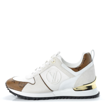 Louis Vuitton Suede Reverse Monogram Run Away Sneakers 37.5 White 1 of 8