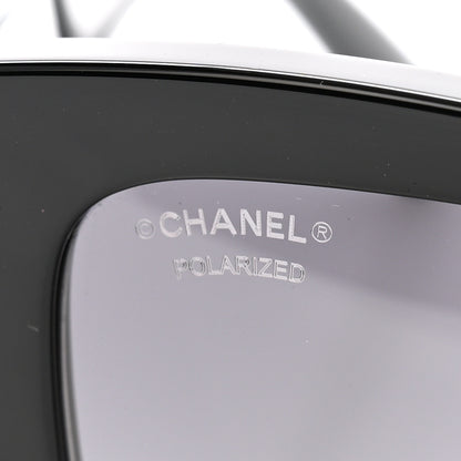 Chanel Acetate Polarized Square Sunglasses 5506 Black 7 of 8