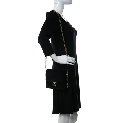Chanel Velvet Quilted Crush On Chains Flap Bag Black 2 of 9