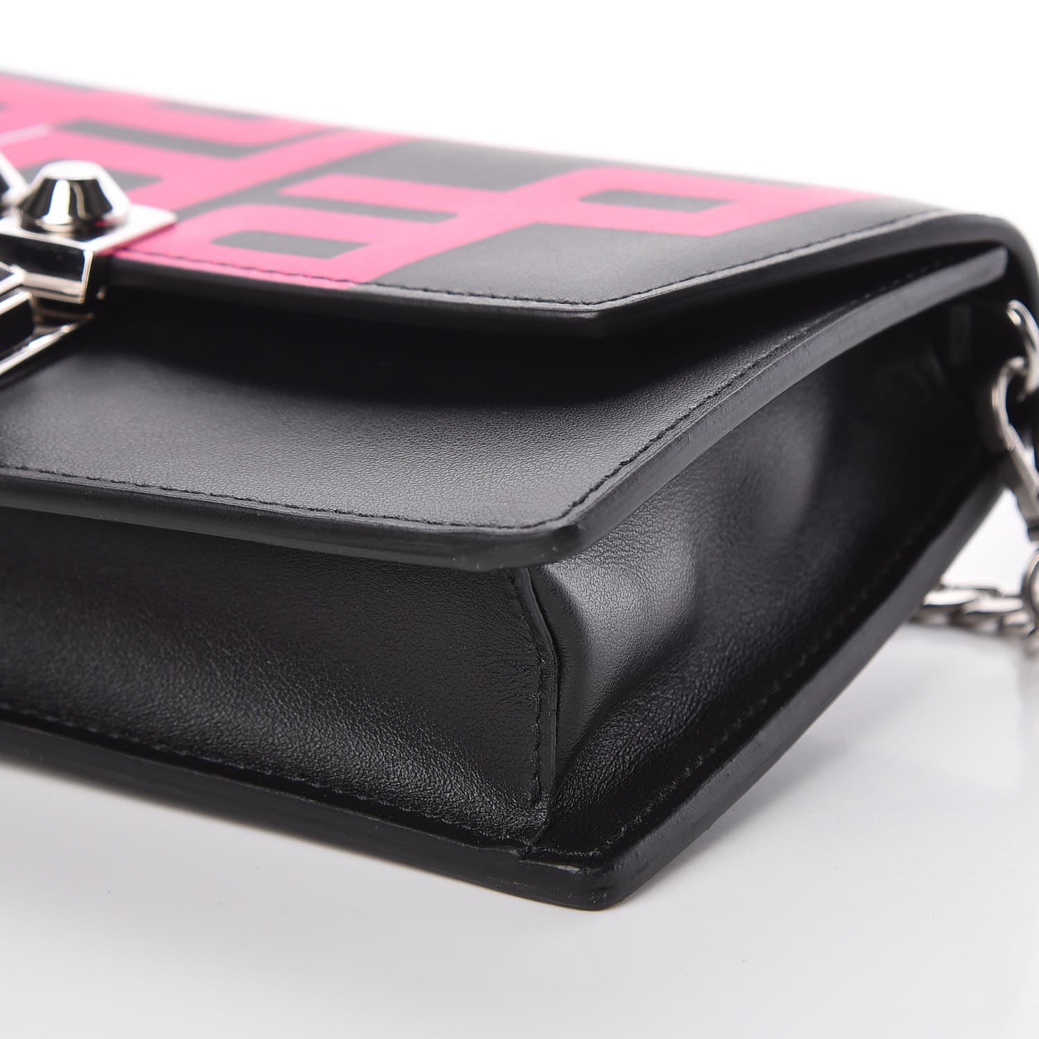 Prada City Calfskin Racing Logo Mini Elektra Crossbody Bag Fuxia Black 9 of 10