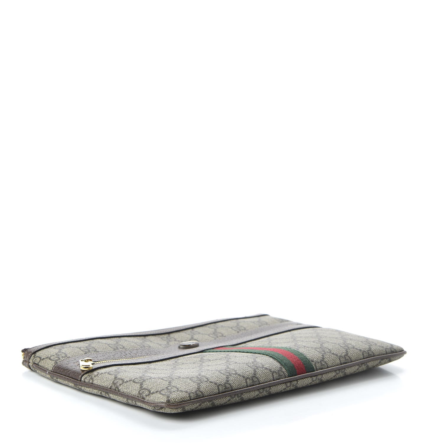 Gucci GG Supreme Monogram Large Ophidia Pouch Clutch Brown 4 of 11
