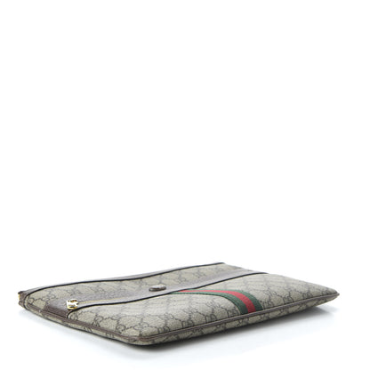 Gucci GG Supreme Monogram Large Ophidia Pouch Clutch Brown 4 of 11