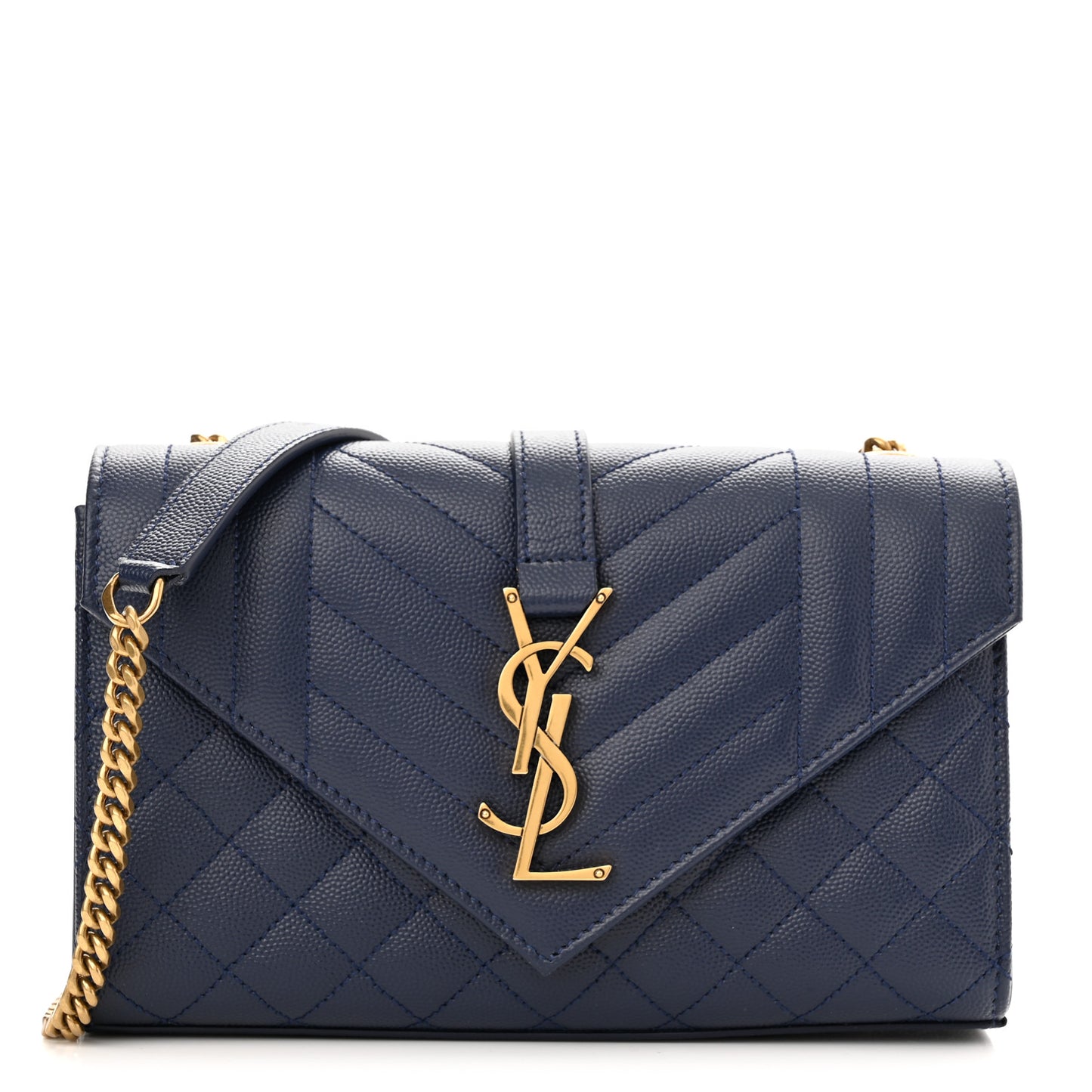 Grain De Poudre Textured Mixed Matelasse Triquilt Small Monogram Satchel Blue