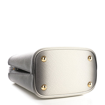 Prada Saffiano Cuir Small Panier Bucket Bag White Sfumato 4 of 9