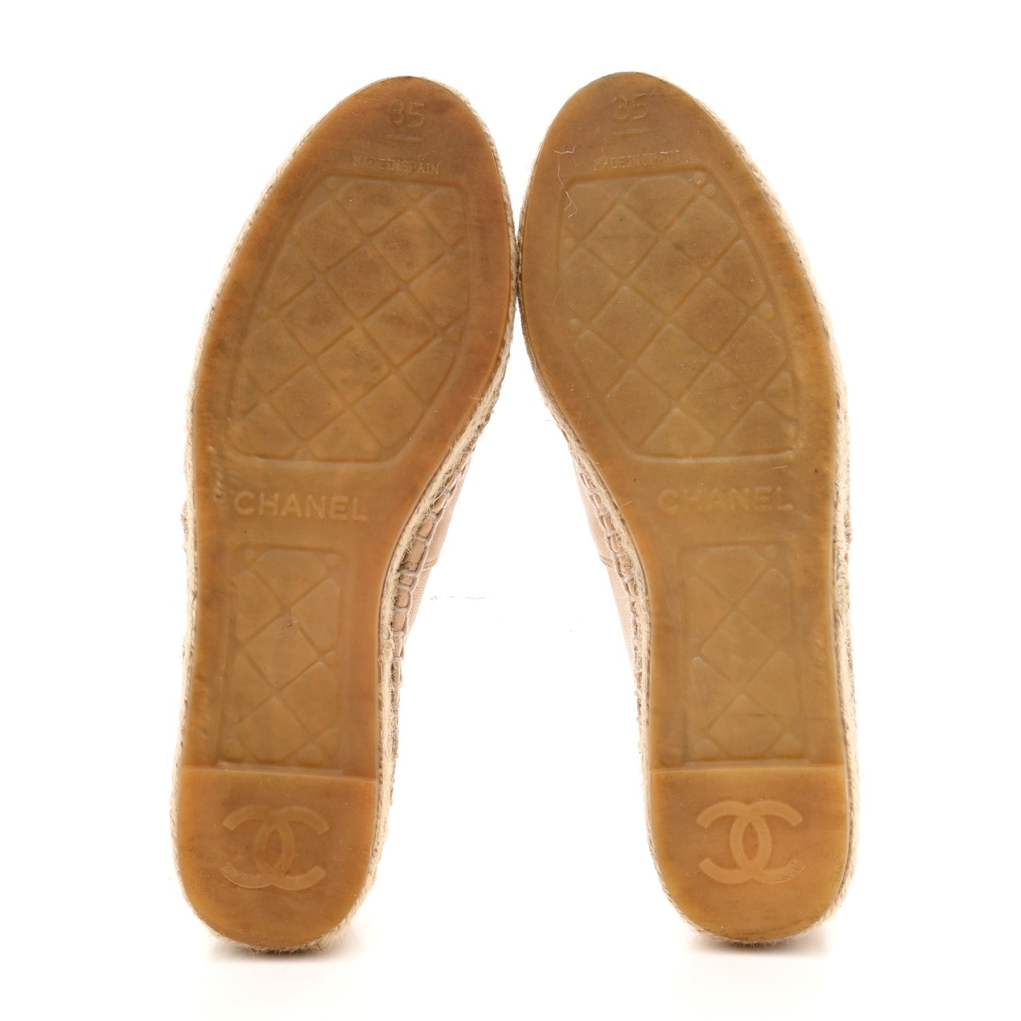 Lambskin CC Espadrilles 35 Beige Black