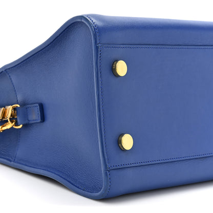 Saint Laurent Calfskin Small Monogram Cabas Blue Majorelle 10 of 15