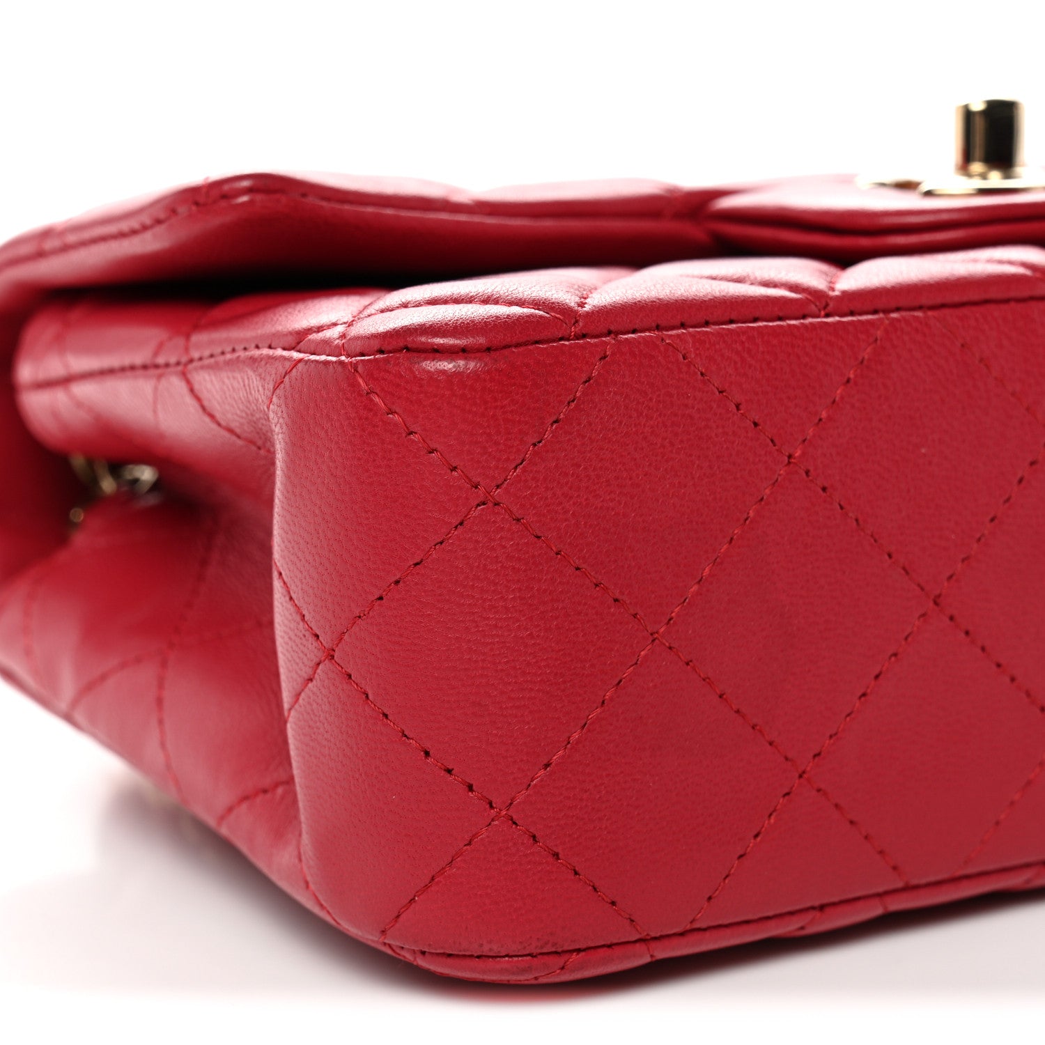 Chanel Lambskin Quilted Mini Rectangular Flap Dark Pink 9 of 11