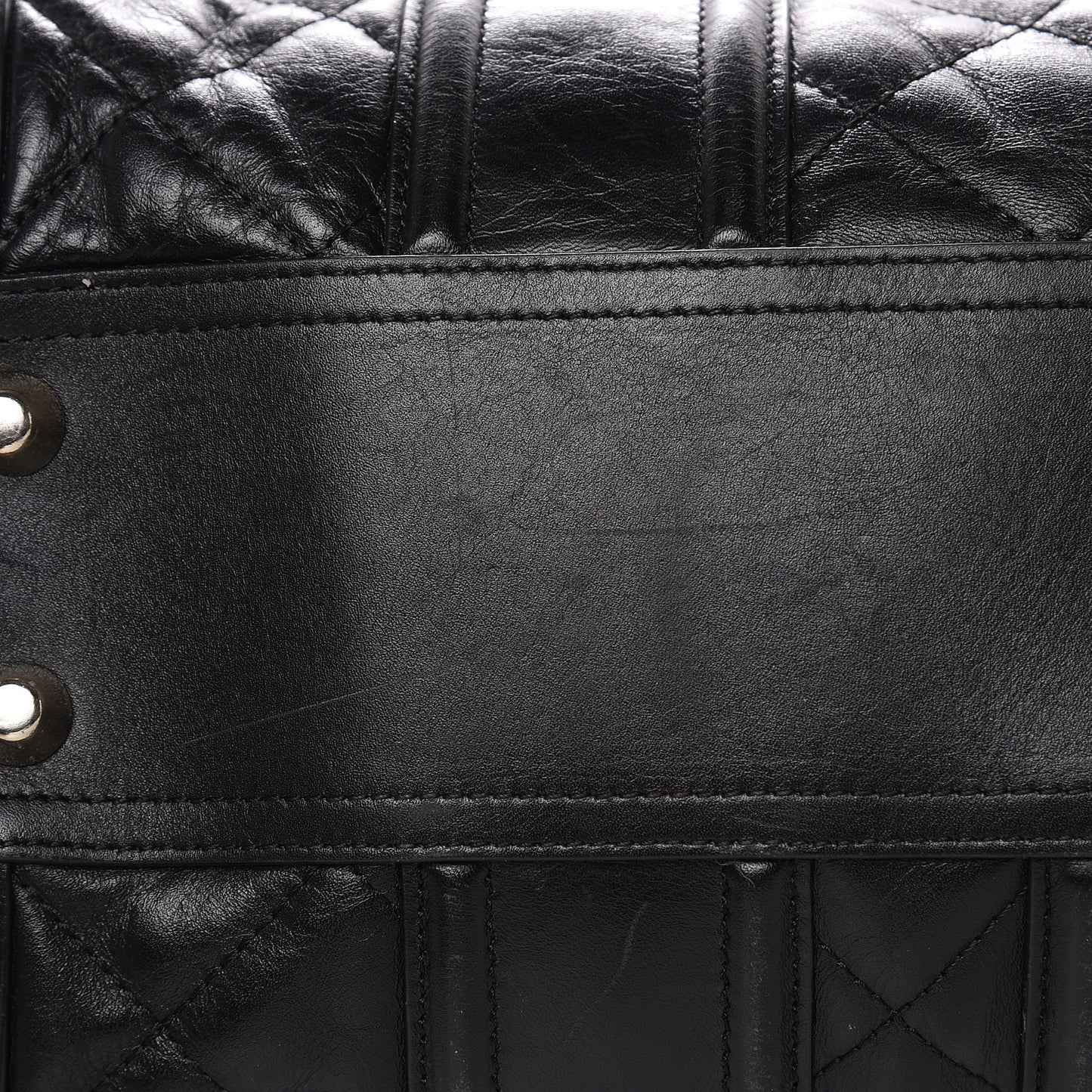 Calfskin Quilted Manor Satchel Black