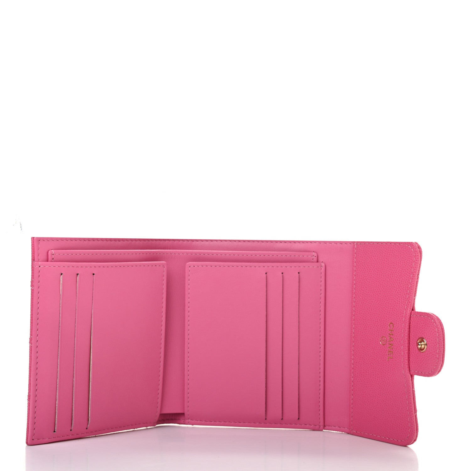Chanel Caviar Quilted Compact Flap Wallet Pink 5 of 8