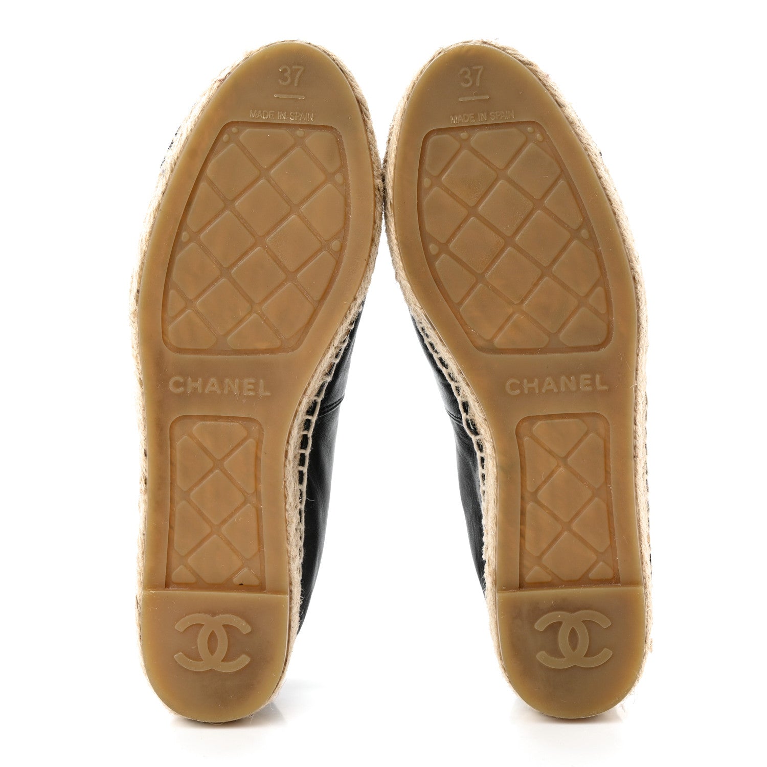 Chanel Lambskin CC Espadrilles 37 Black 5 of 11