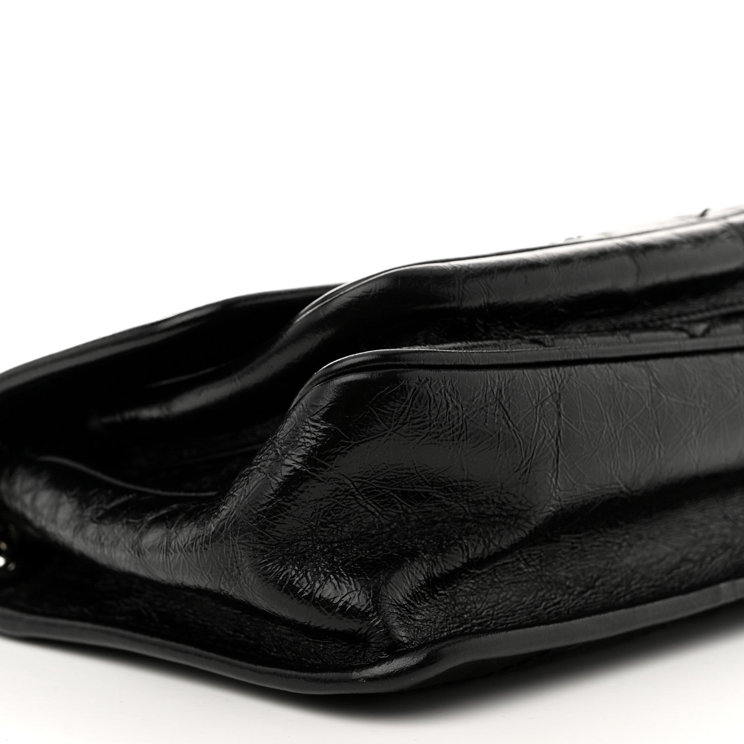 Saint Laurent Crinkled Lambskin Matelasse Monogram Baby Niki Chain Satchel Black 10 of 12